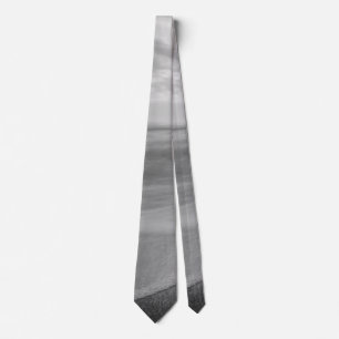 Smooth Waves At Cocoa Pier Grayscale Neck Tie