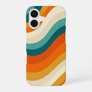 Smooth Wavy Retro Layers iPhone 16 Case