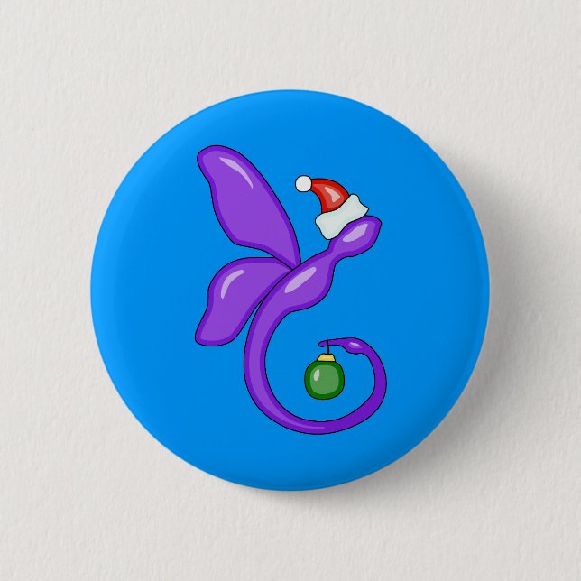 Smooth Xmas Dragonfly 6 Cm Round Badge (Front)