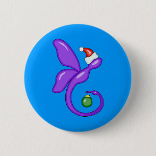 Smooth Xmas Dragonfly 6 Cm Round Badge
