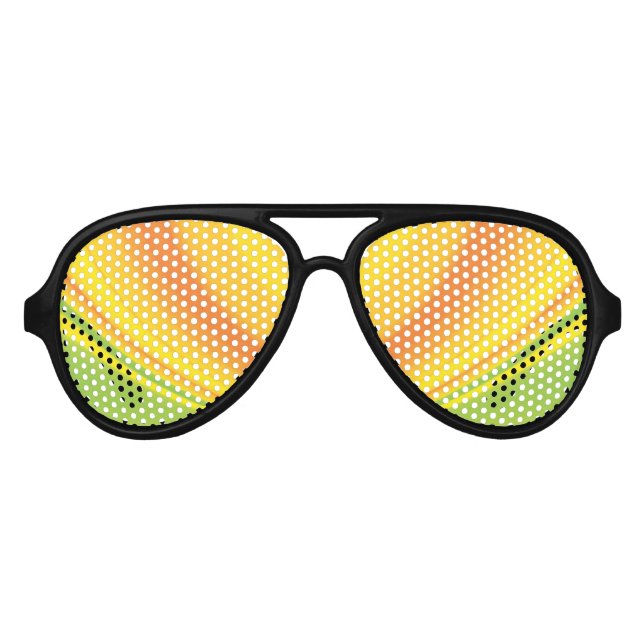 Smooth yellow green colour blending background aviator sunglasses (Front)