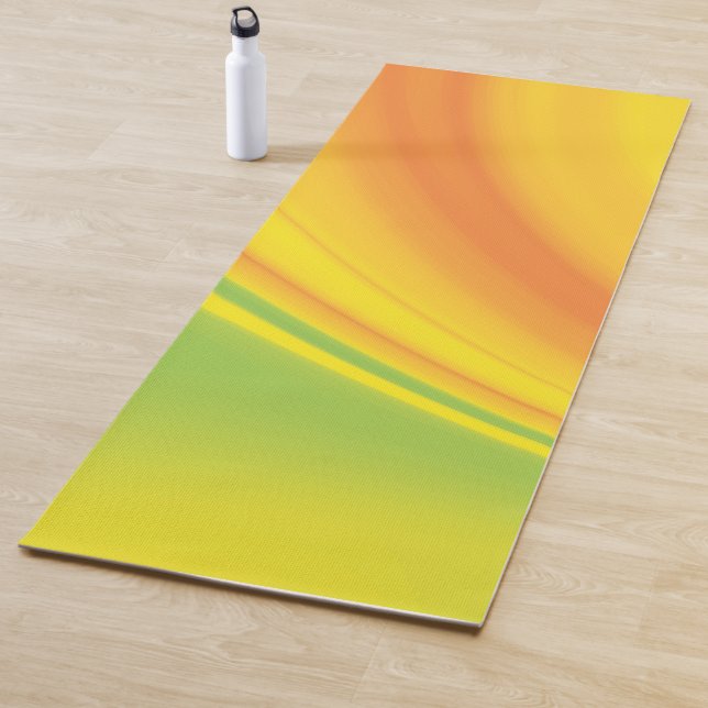 Smooth yellow green colour blending background yoga mat (In Situ)