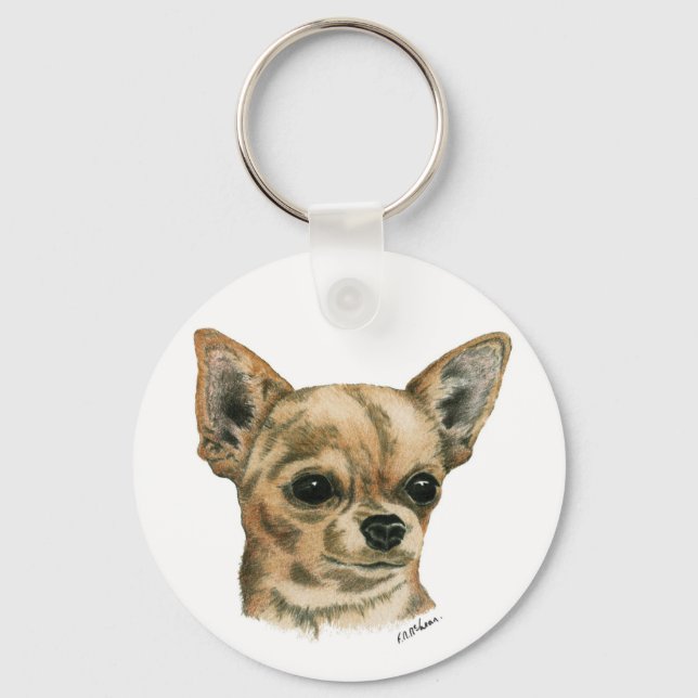 Smoothcoat chihuahua key ring (Front)