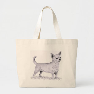 Smoothcoat chihuahua - standing large tote bag