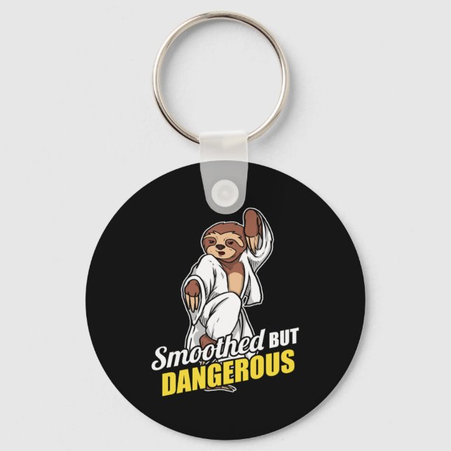 Smoothed But Dangerous Sloth Karate Kung Fu Gift Key Ring (Front)
