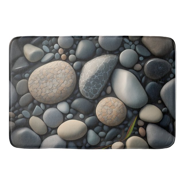 Smoothed Stones Graphic Bath Mat (Front)