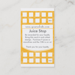 Smoothie & Juice Bar Business Card Loyalty Card