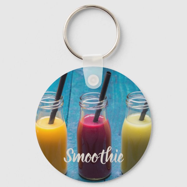 Smoothie juice drink mango orange kiwi gift key ring (Front)