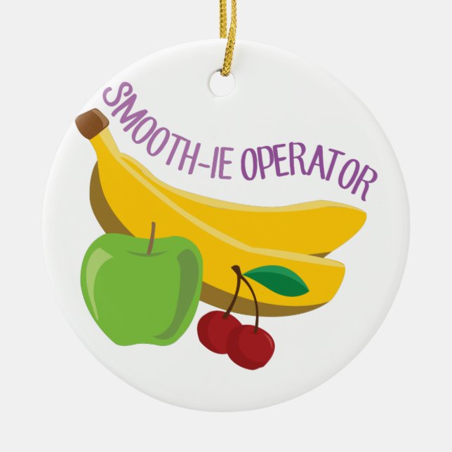Smoothie Operator Ceramic Ornament (Front)