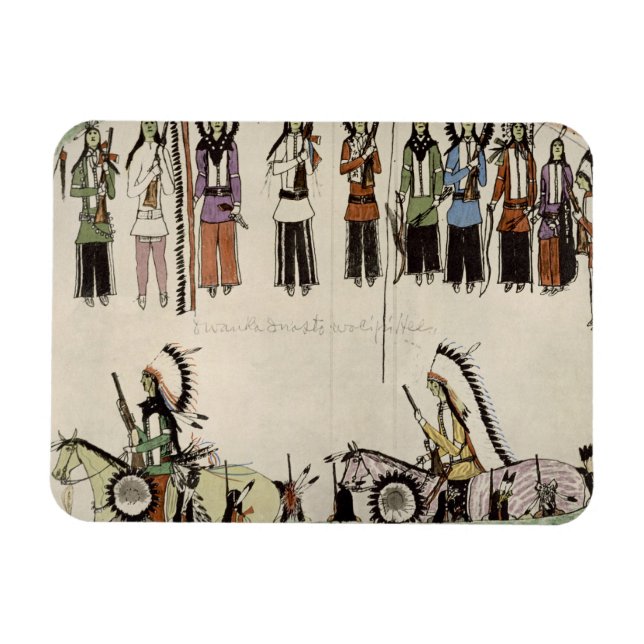 'Smoothing the Place Dance' (ink on paper) Magnet (Horizontal)