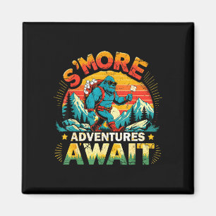 Smor adventures await funny bigfoot camping magnet