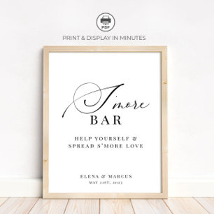 S'more Bar Wedding Elegant Modern Poster