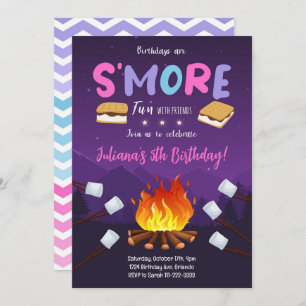 S'more Bonfire Smore Fun Birthday Invitation