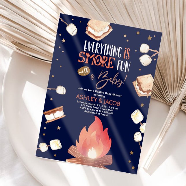 S'more Bonfire Smore Fun Couples Baby Shower Invitation (Creator Uploaded)