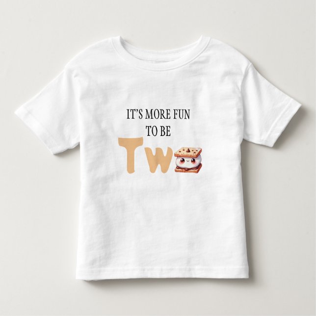 S'more Bonfire Smore To Be Two Baby 2nd Birthday Toddler T-Shirt (Front)