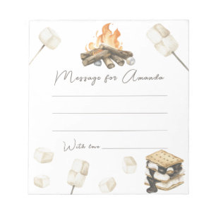S'more Campfire 1st Birthday Time capsule message  Notepad