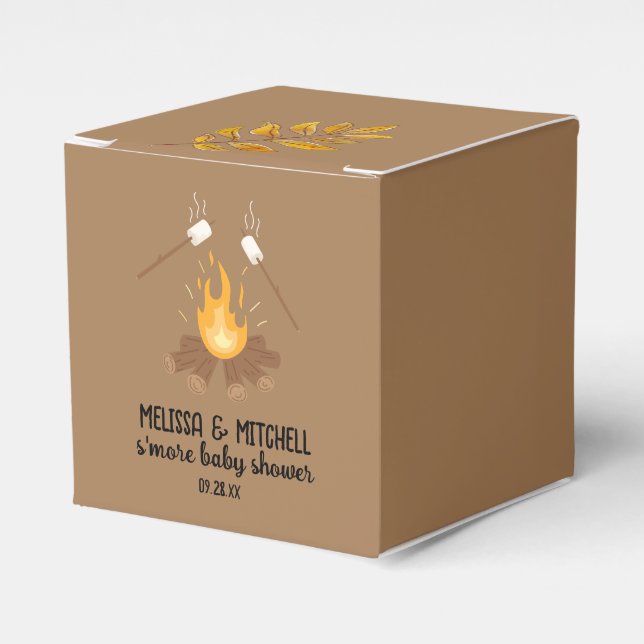 Smore campfire baby shower thank you favour box (Front Side)