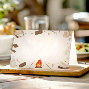 S'more Campfire Food Tent Place Card