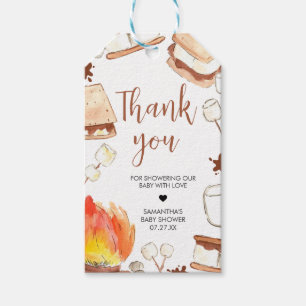 S'more Camping Baby Shower Favour Tags