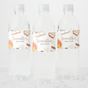S'more Camping Baby Shower  Water Bottle Label