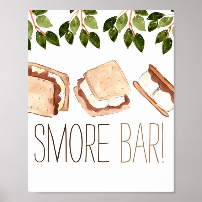 Smore camping birthday smore bar poster (Front)