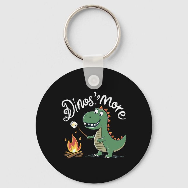 Smore Camping Campfire Camp Camper Funny Dinosmore Key Ring (Front)