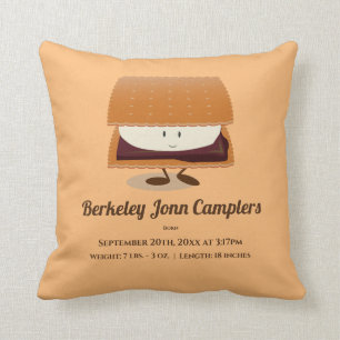 S'more Character Brown White Cartoon Baby Birth Cushion