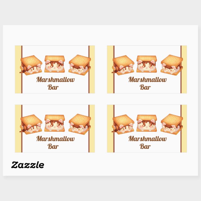 S'more Chocolate Cats Rectangular Sticker (Sheet)