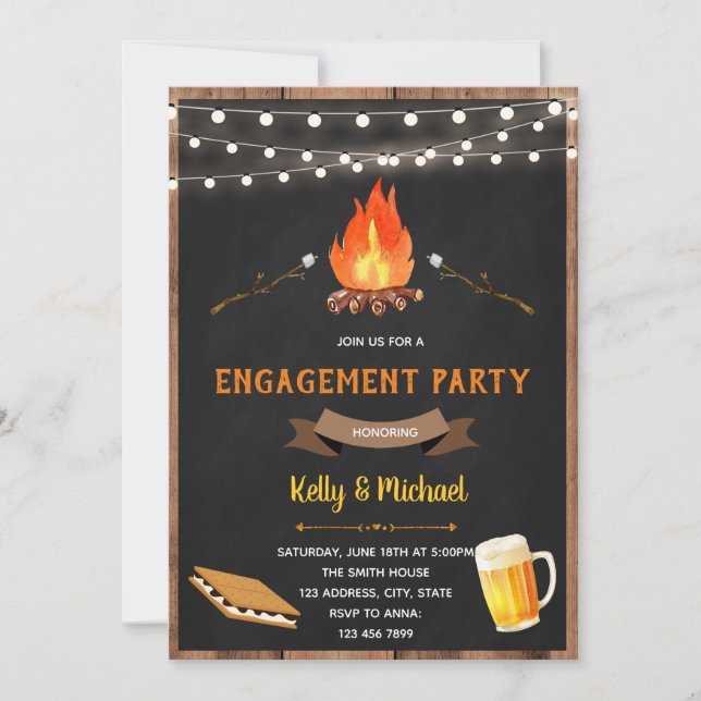 S'more engagement party invitation (Front)