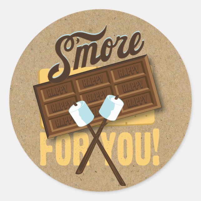 S'more for You Camp Fire Favour labels Bonfire (Front)