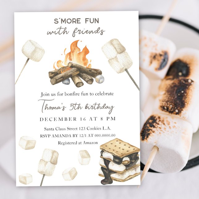 S'more Fun Campfire Birthday Invitation (Creator Uploaded)