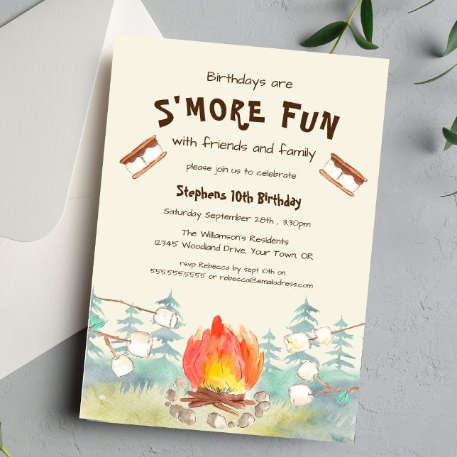 S'more Fun Camping Birthday Invitation (Creator Uploaded)