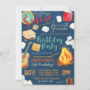 Sm'ore Fun Camping Birthday Invitation