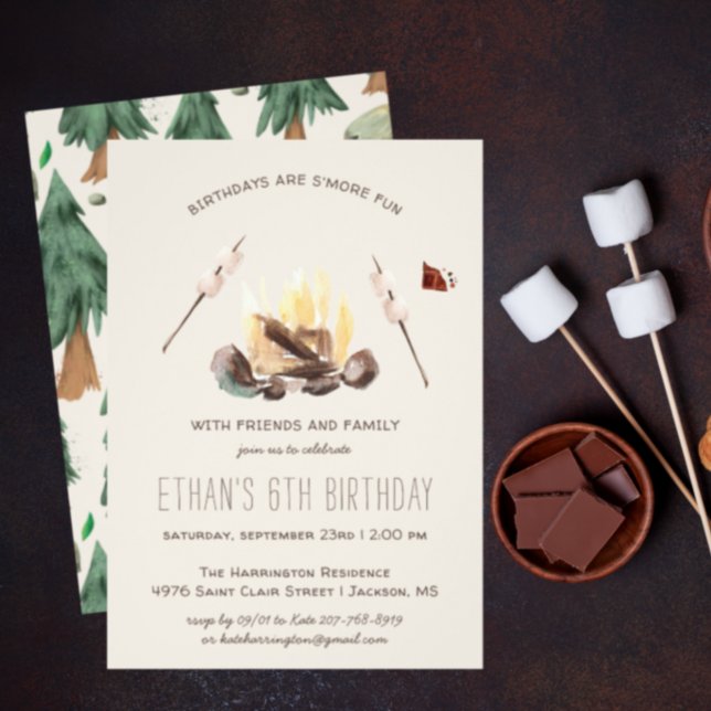 S'more Fun | Camping Birthday Party Invitation (Creator Uploaded)