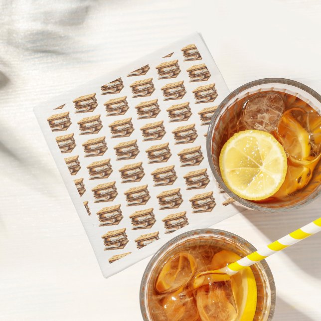 Smore Fun Cute Campfire Camping Kids Birthday Napkin (Creator Uploaded)