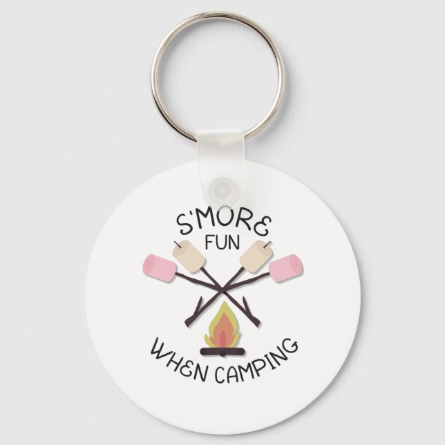 S'more Fun When Camping Outdoors Lover Gift Key Ring (Front)