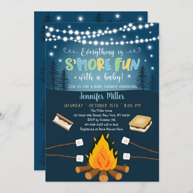 S'more Fun With A Baby S'mores Baby Shower Invitation (Front/Back)