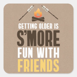 S'more Fun With Friends Bonfire Birthday Party Square Sticker