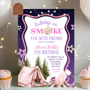 Smore Fun With Friends Girl Pink  Invitation