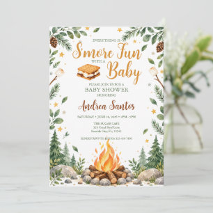S'more Fun Woodland Camping Invitation