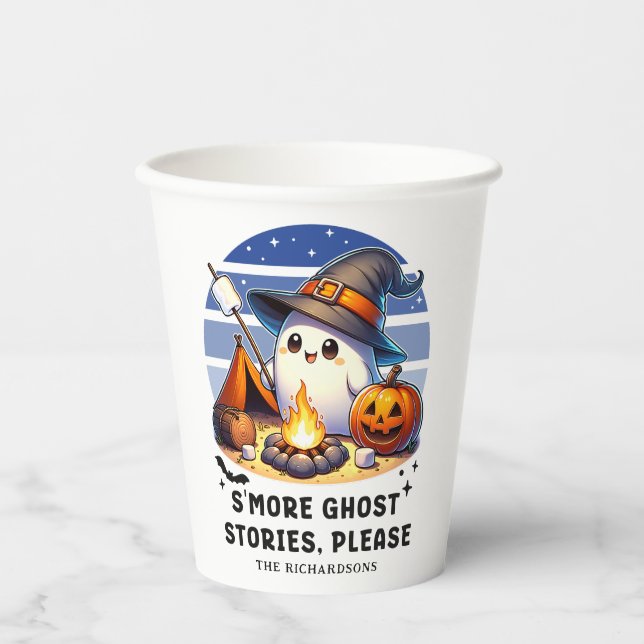 Smore Ghost Stories Please Funny Camping Halloween Paper Cups (Front)