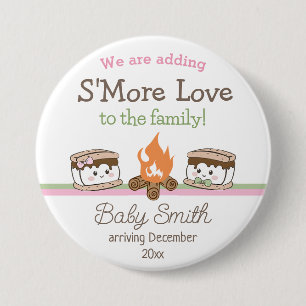 S'more Love baby shower gender reveal 7.5 Cm Round Badge