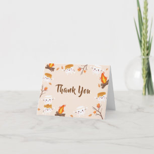 S'more Love Fall Rustic Camping Baby Shower Thank You Card