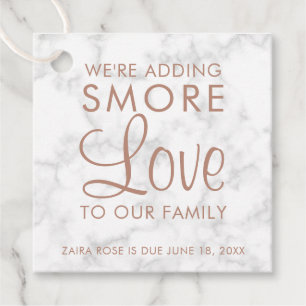 Smore Love Marble Rose Gold Girl Baby Shower Favour Tags