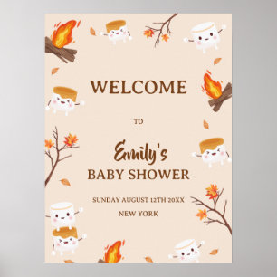 S'more Love Rustic Camping Baby Shower Welcome  Poster
