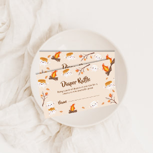 S'more Love Rustic Fall Diaper Raffle Baby Shower Enclosure Card