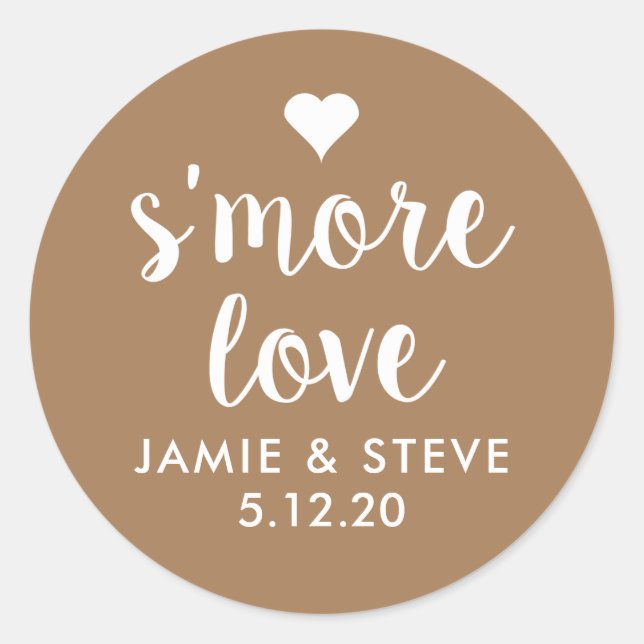 S'more Love Stickers, Smore Favour Stickers (Front)