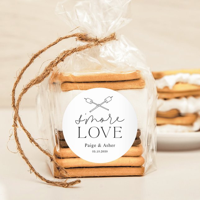 Smore Love Wedding Bridal Birthday Party Favours Classic Round Sticker (Creator Uploaded)