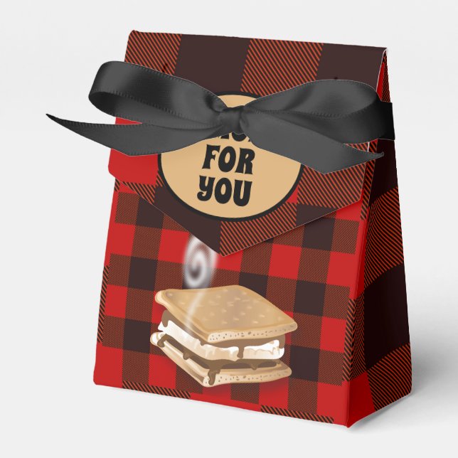 S'more Lumberjack Flannel Favour Box (Front Side)