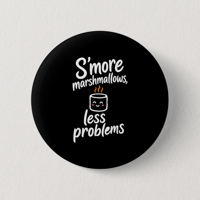 S'more marshmallows  6 cm round badge (Front)
